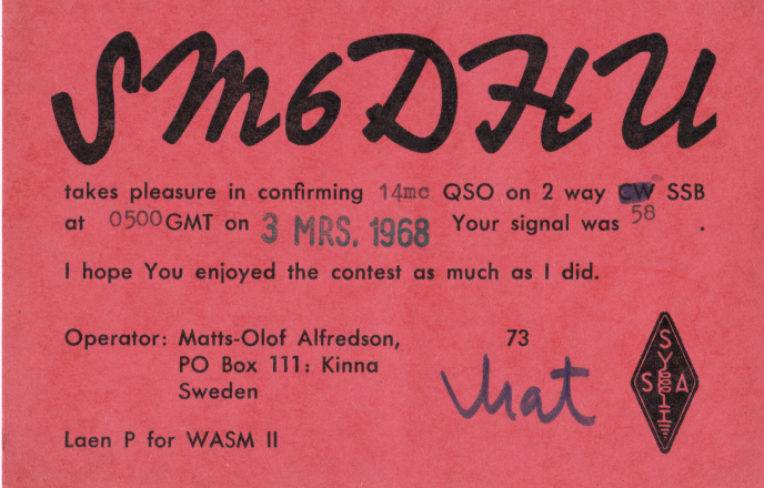 QSL card front